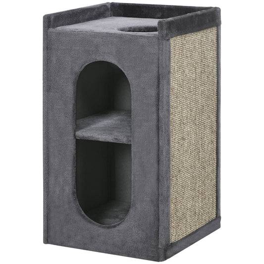 Cat Scratching Tower, 81 cm, 2 caves, dark grey, up to 6 kg