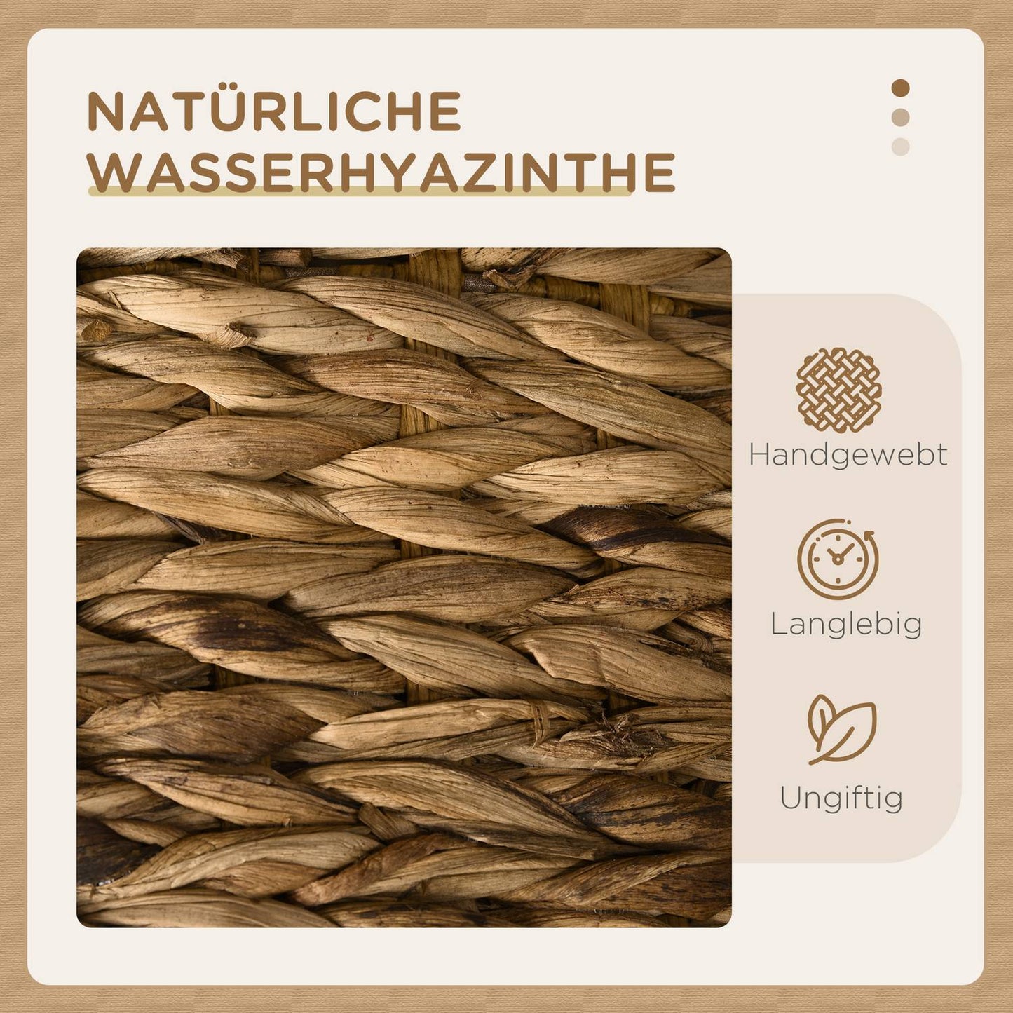 Cat Tower with 3 levels, cushioned, 73 cm - Water hyacinth