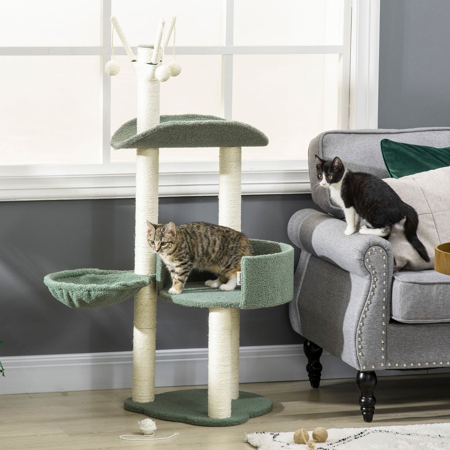 Cat Climbing Tree, 123 Cm, with sun lounger & play ball