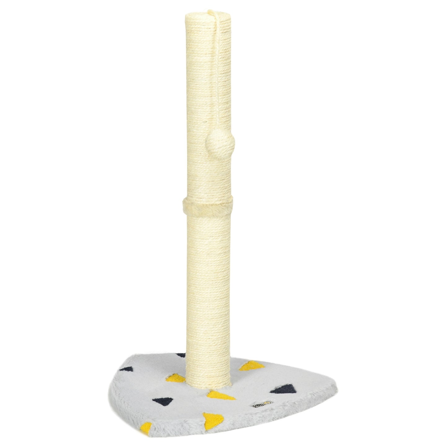 Cat scratching post, 62 cm jute with ball - light grey/beige