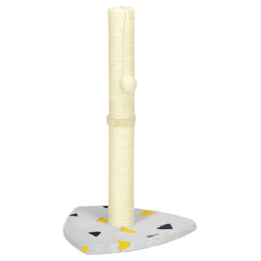 Cat scratching post, 62 cm jute with ball - light grey/beige