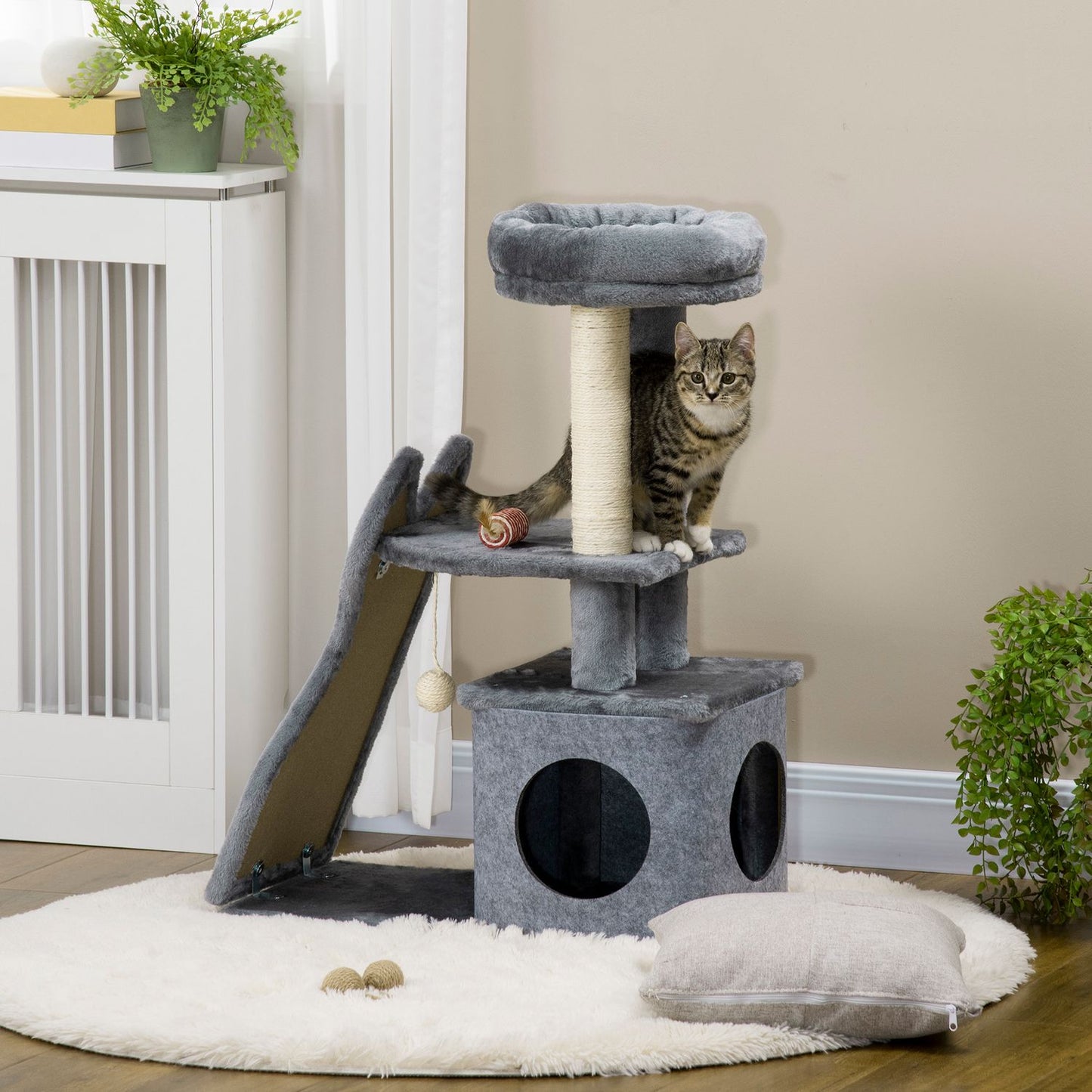 Cat Tree Tower with scratching post, platforms and ramp