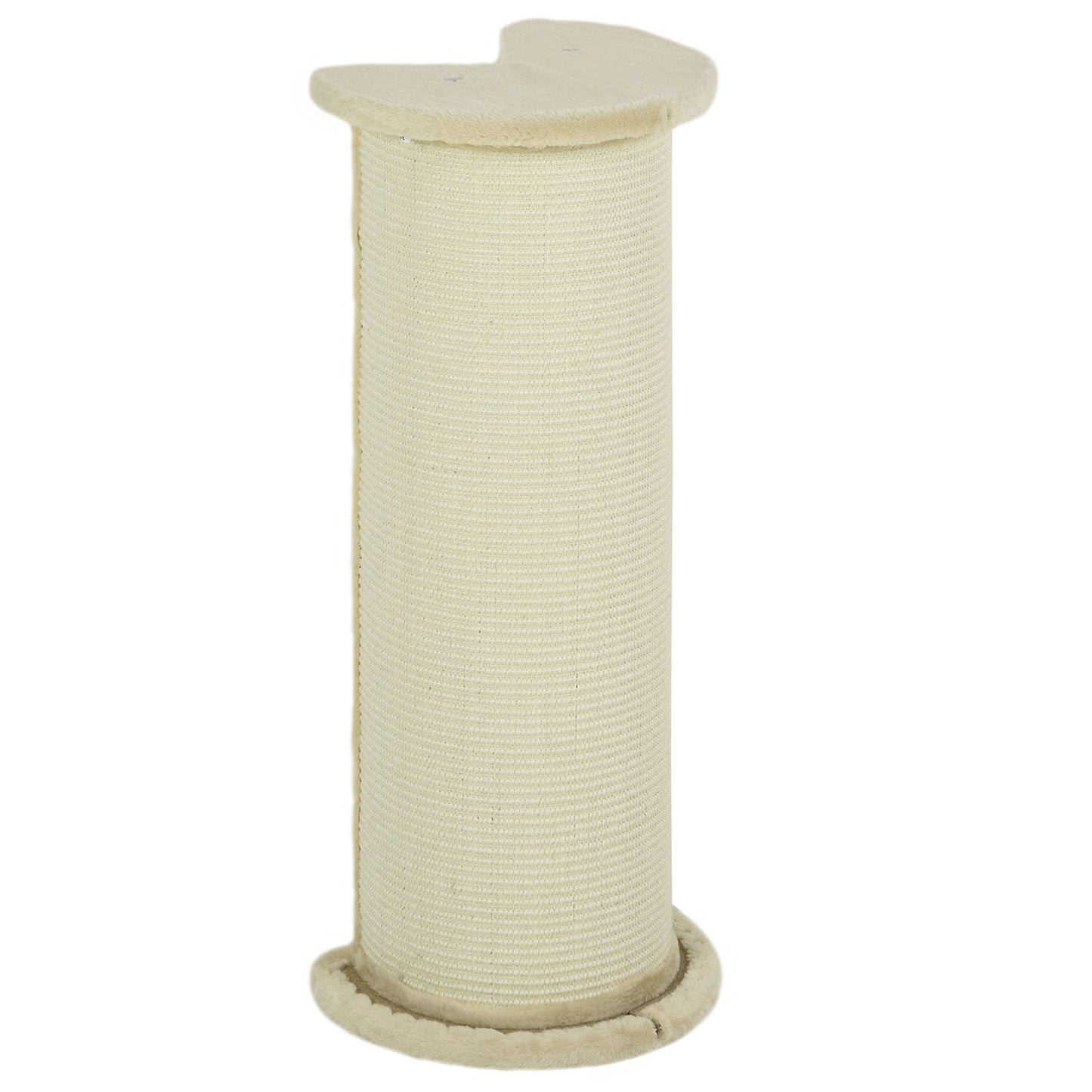 Cat scratching post, 85 cm, sisal rope, plush cream
