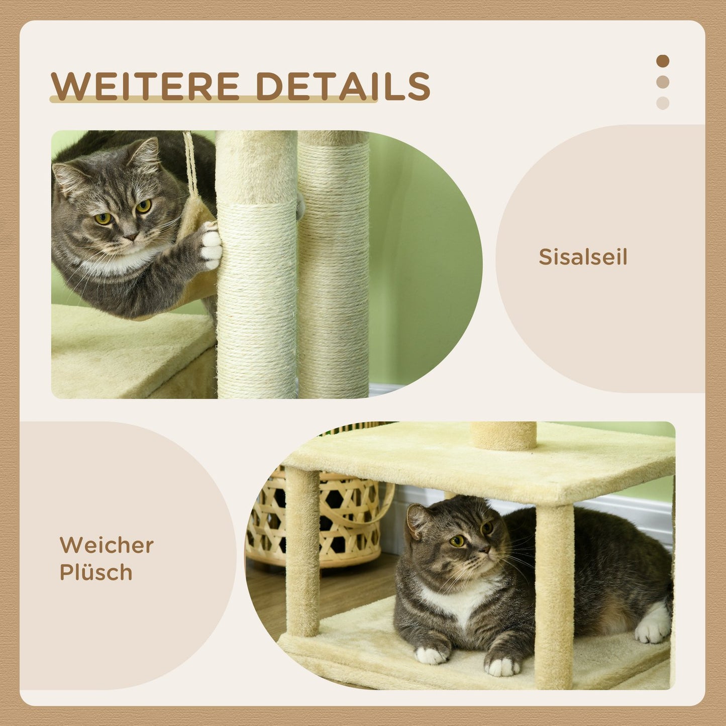 Cat scratching post - 99 cm plush tree with bed and cave