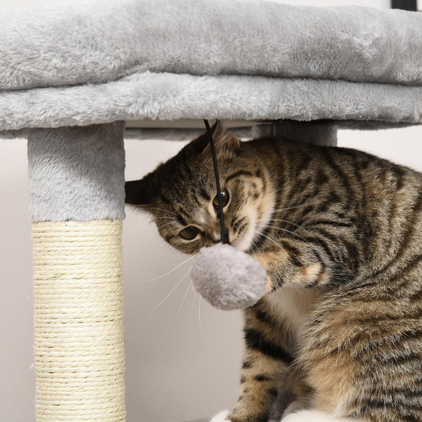 Cat tree with scratching posts, cat cave & massage, gray