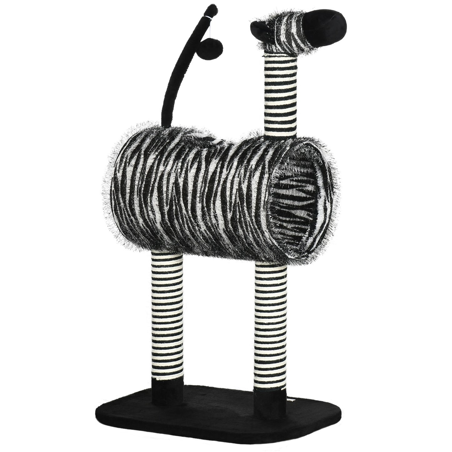 Cat tree with scratching post and tunnel, Zebra Design