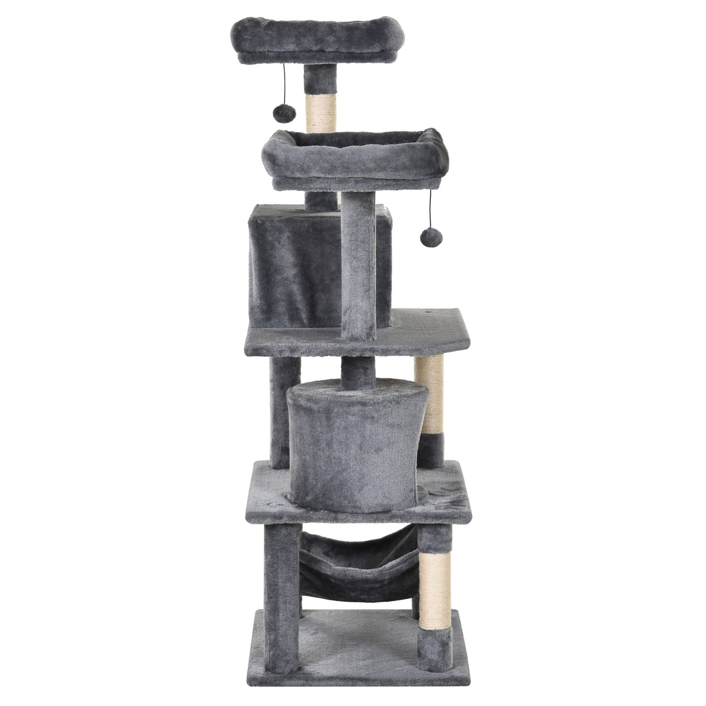 Cat climbing tree with cave, sisal poles, 60x50x145 cm
