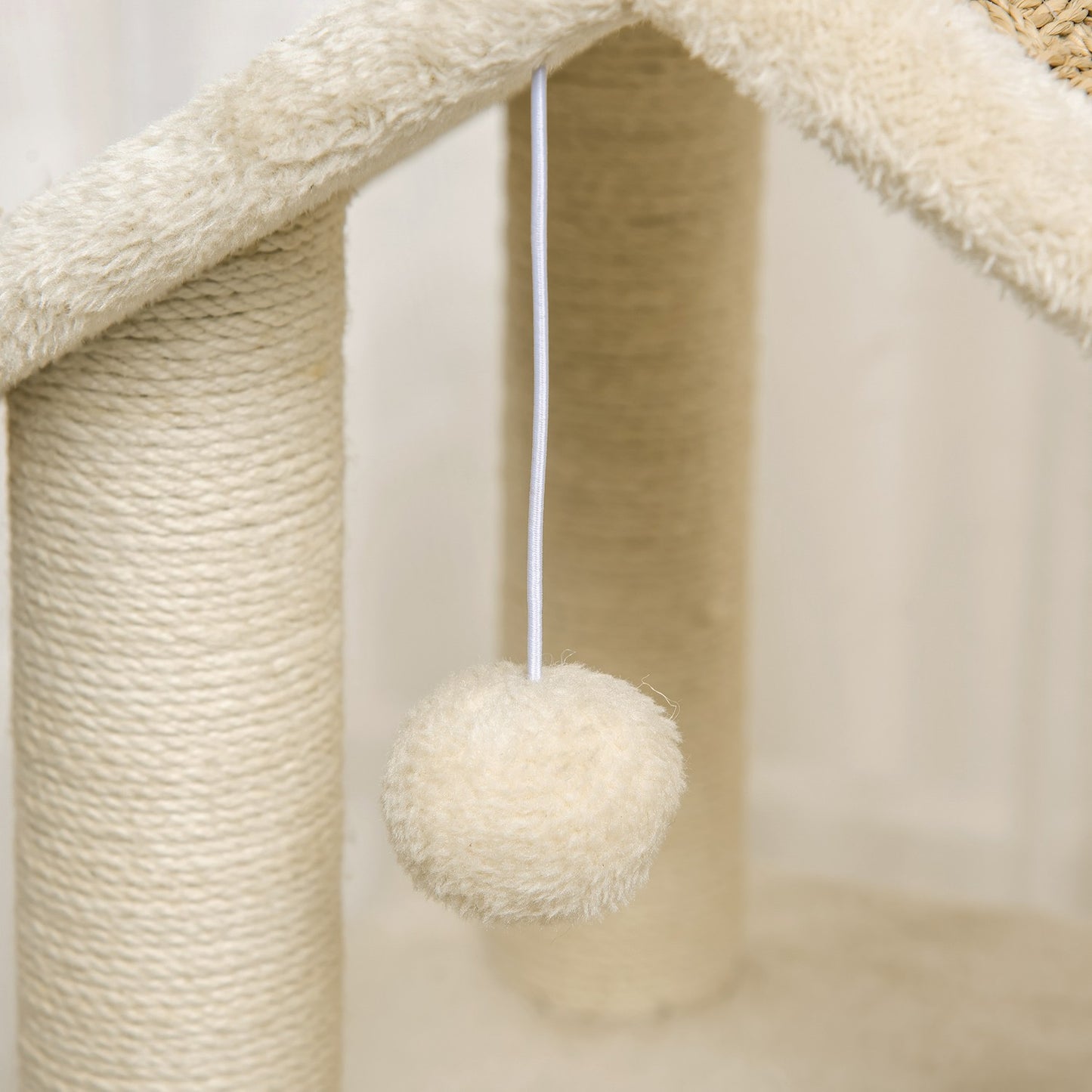 Large cat scratching post with cave and toys - 130 cm