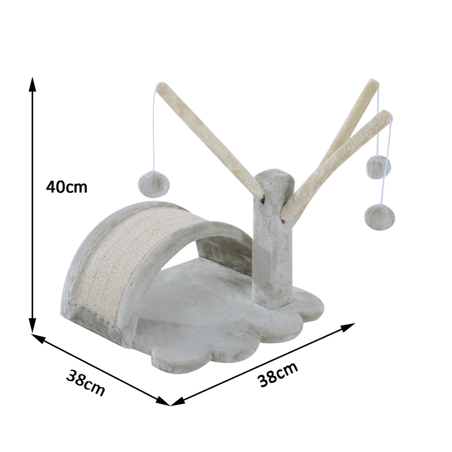 Cat scratching post with stable sisal post, light grey