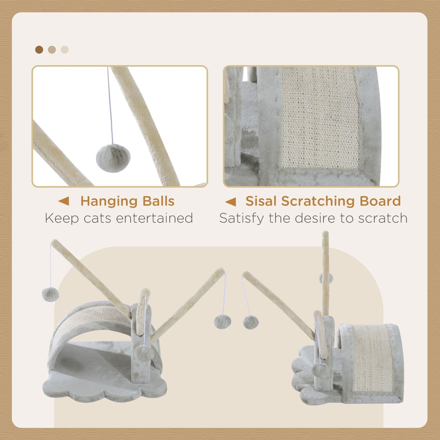 Cat scratching post with stable sisal post, light grey
