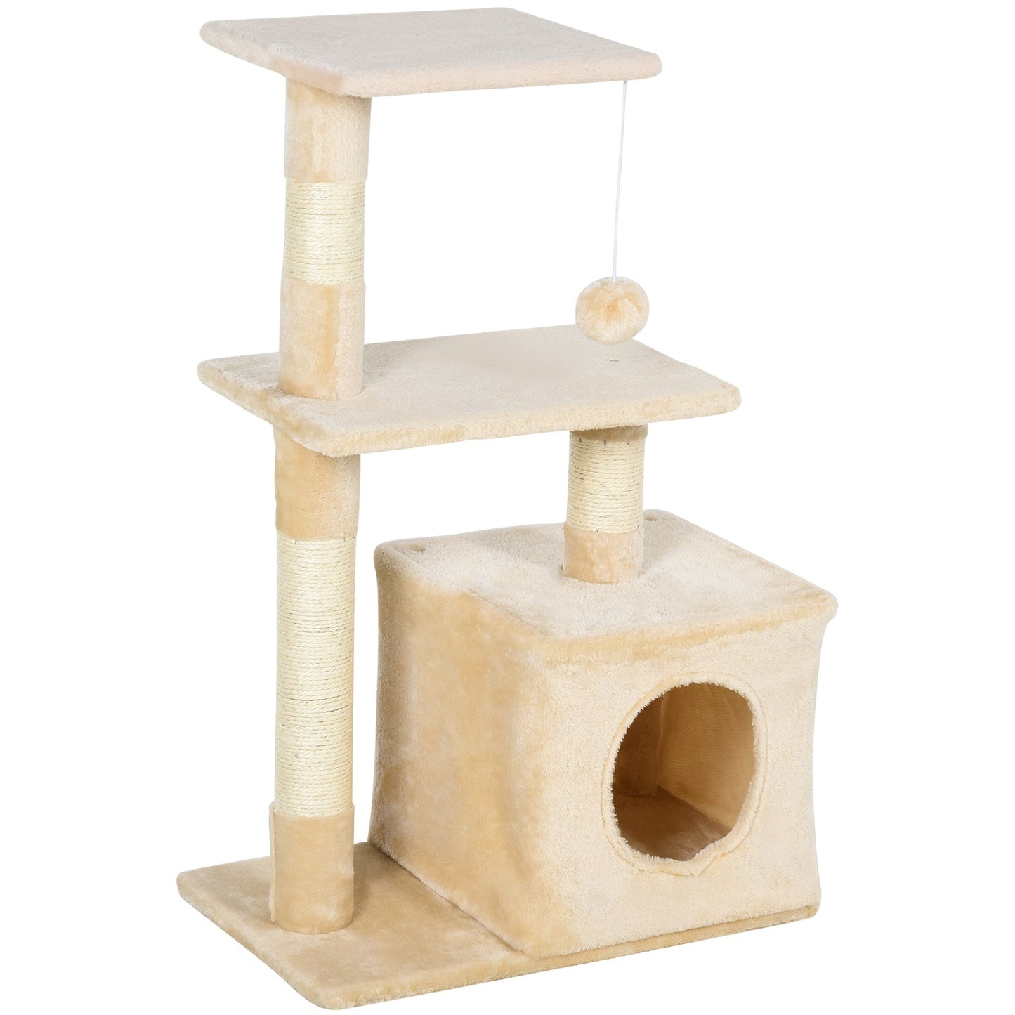 Sisal Cat scratching post, soft plush, stable, 50x30x80 cm