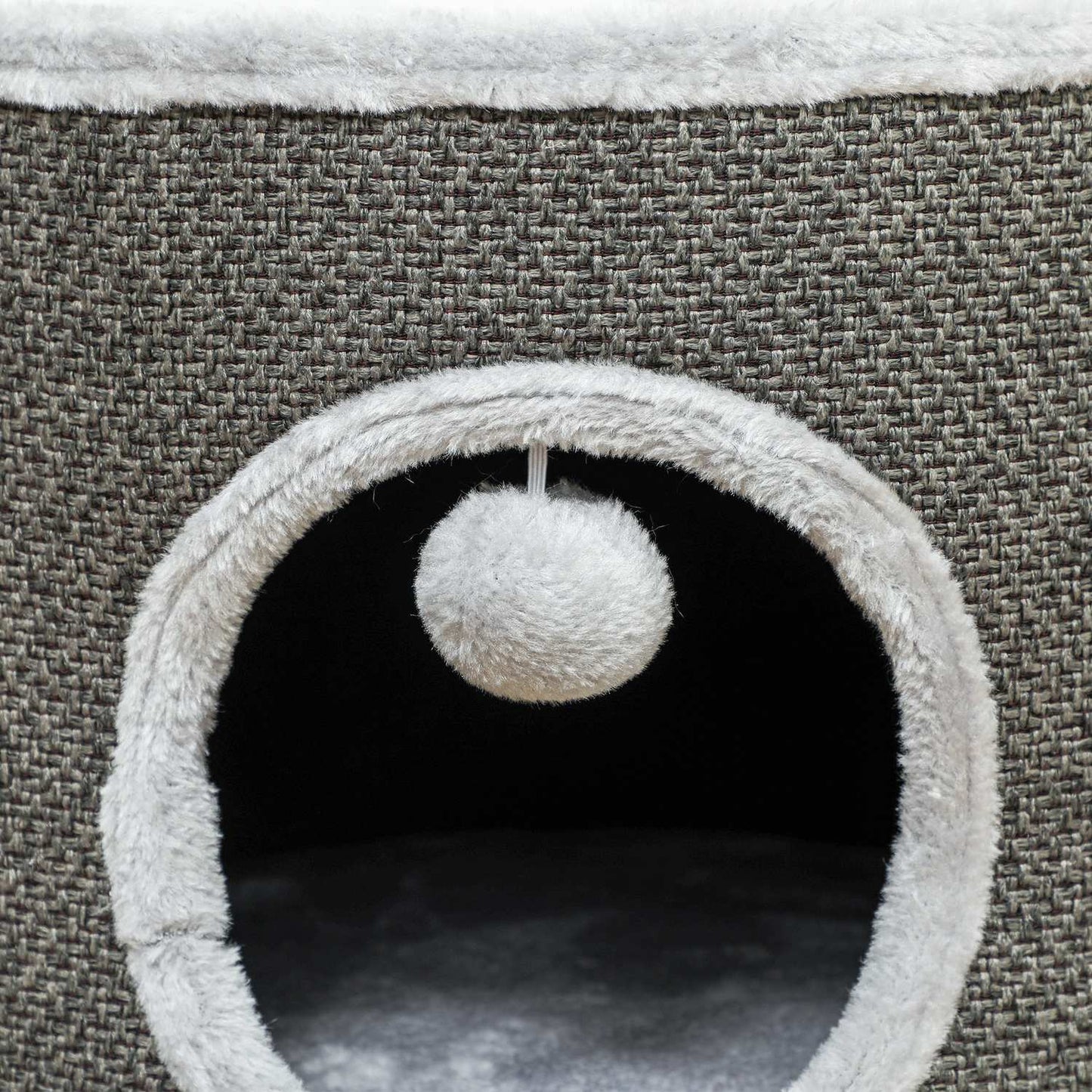 Dark gray cat tower - 30 cm sisal plate with cave