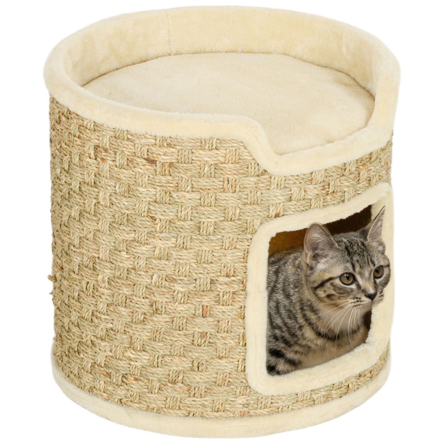 Cat Tower - 37 cm Sisal barrel, double level, Khaki