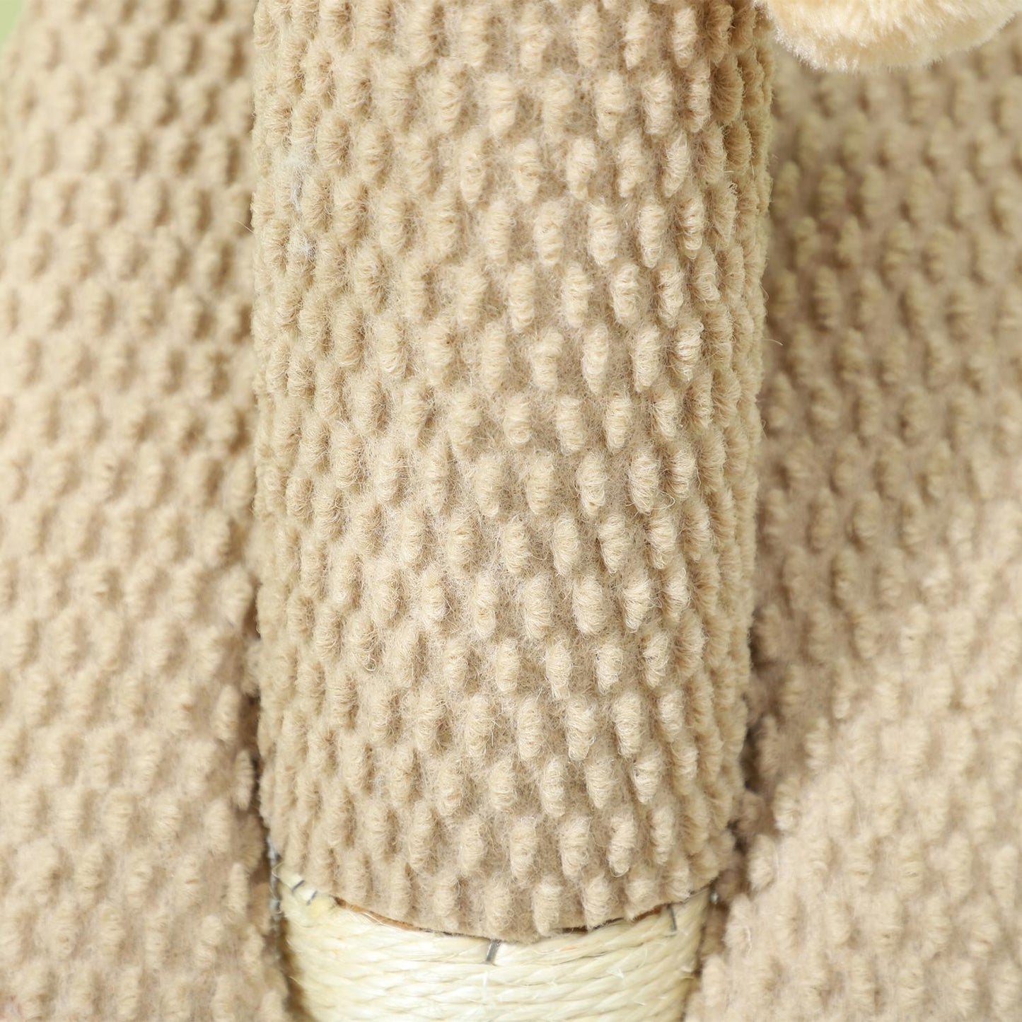 Cat scratching post, 54 cm sisal, cream white with play ball
