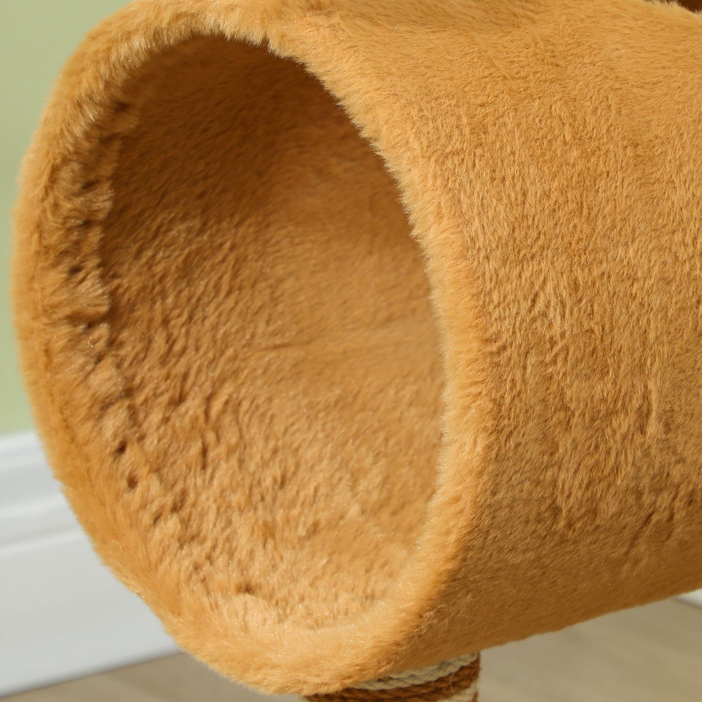 Scratching post 98 cm cat tower in deer design, with cave, play ball, jute trunks brown