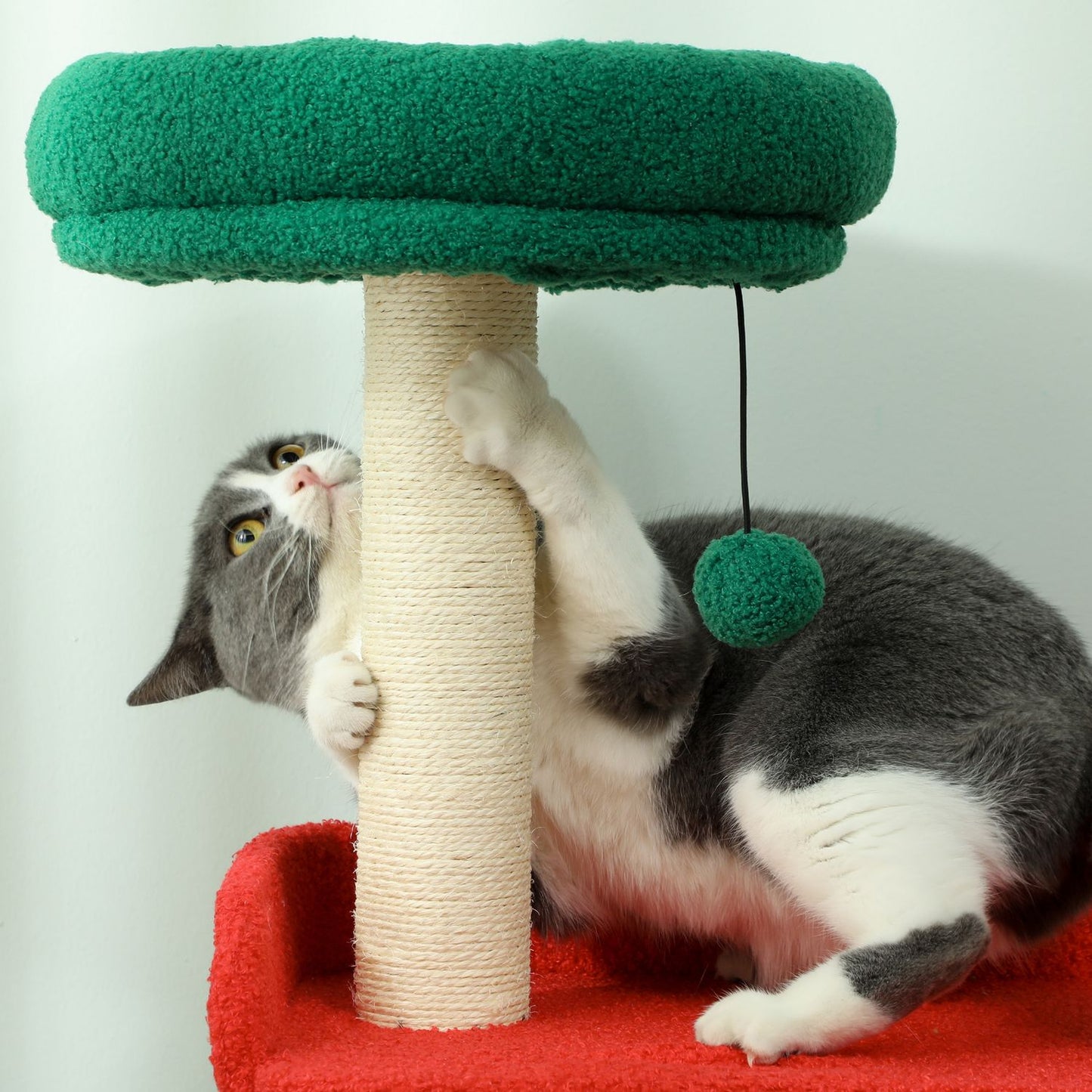 135 cm cat tree with sisal pole & cave - multi-coloured