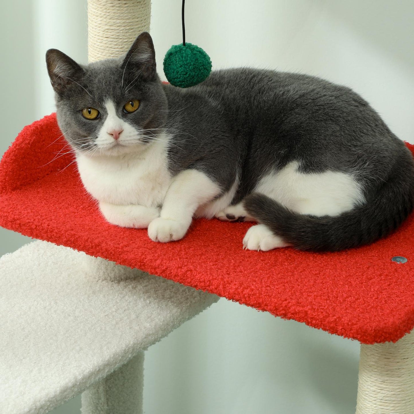 135 cm cat tree with sisal pole & cave - multi-coloured