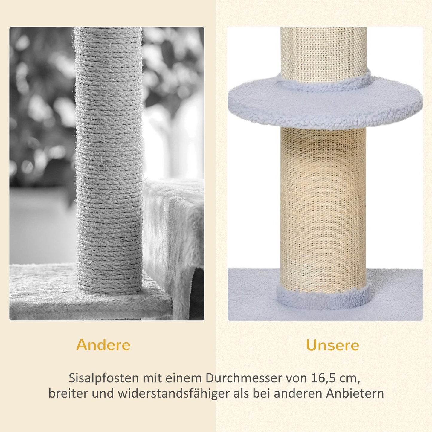 Light Blue Sisal Cat Play Tree, 91cm, 30kg Capacity