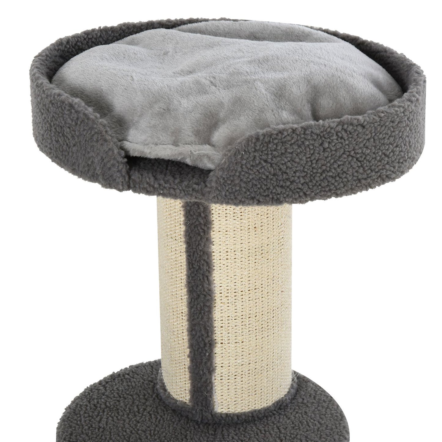 Cat scratching post, 30 kg capacity, sisal, gray platform