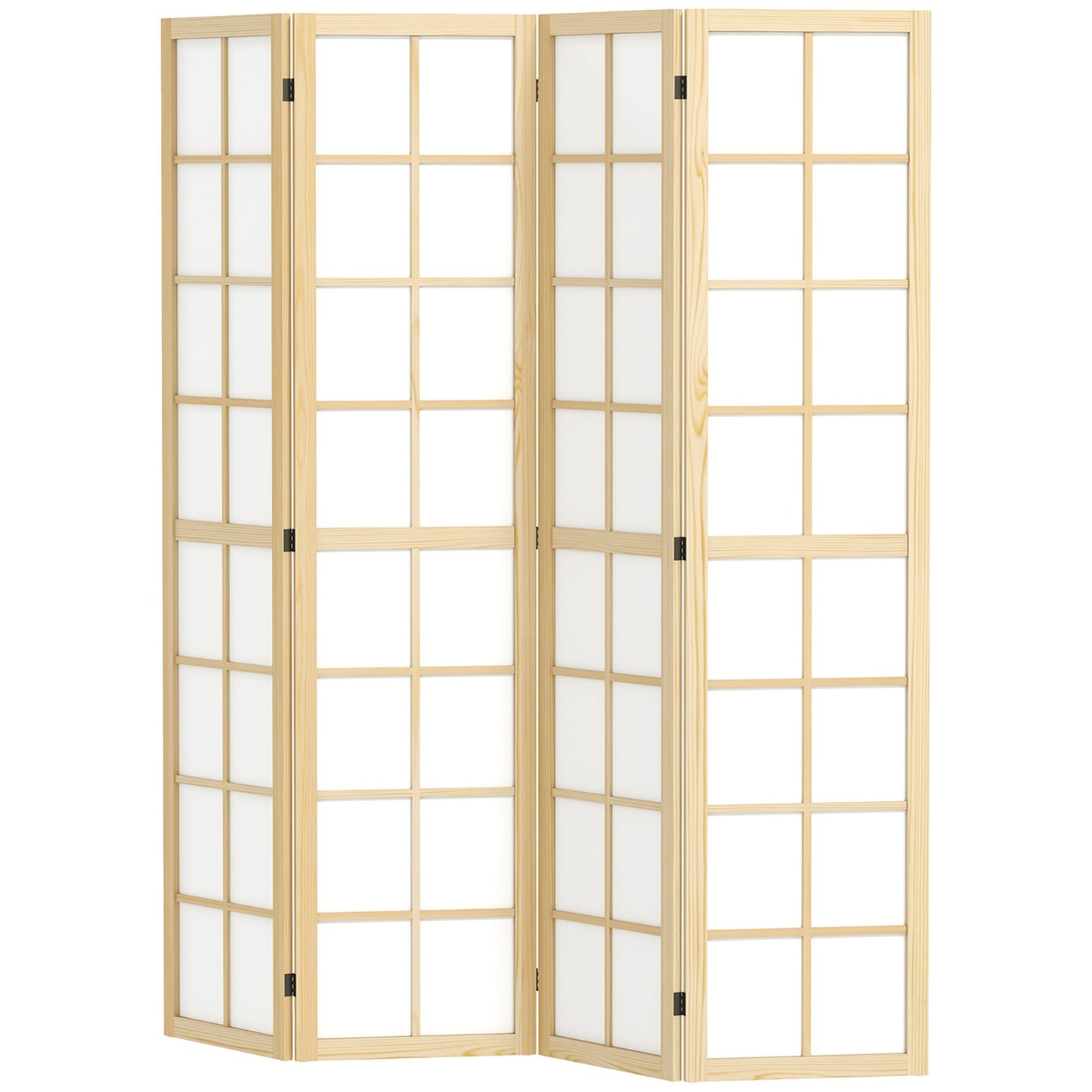 Foldable Room Divider Privacy Screen, Natural - 160x170 cm
