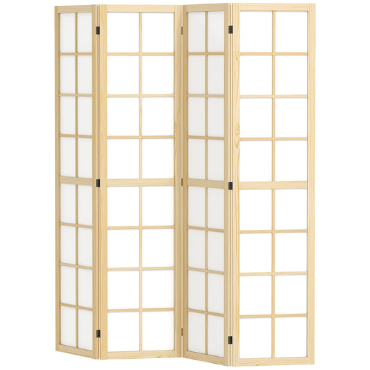Foldable Room Divider Privacy Screen, Natural - 160x170 cm