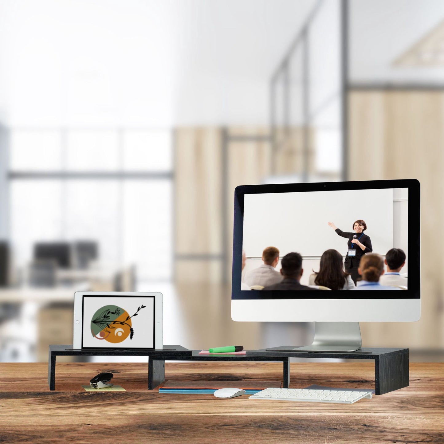 Screen stand for 2 screens