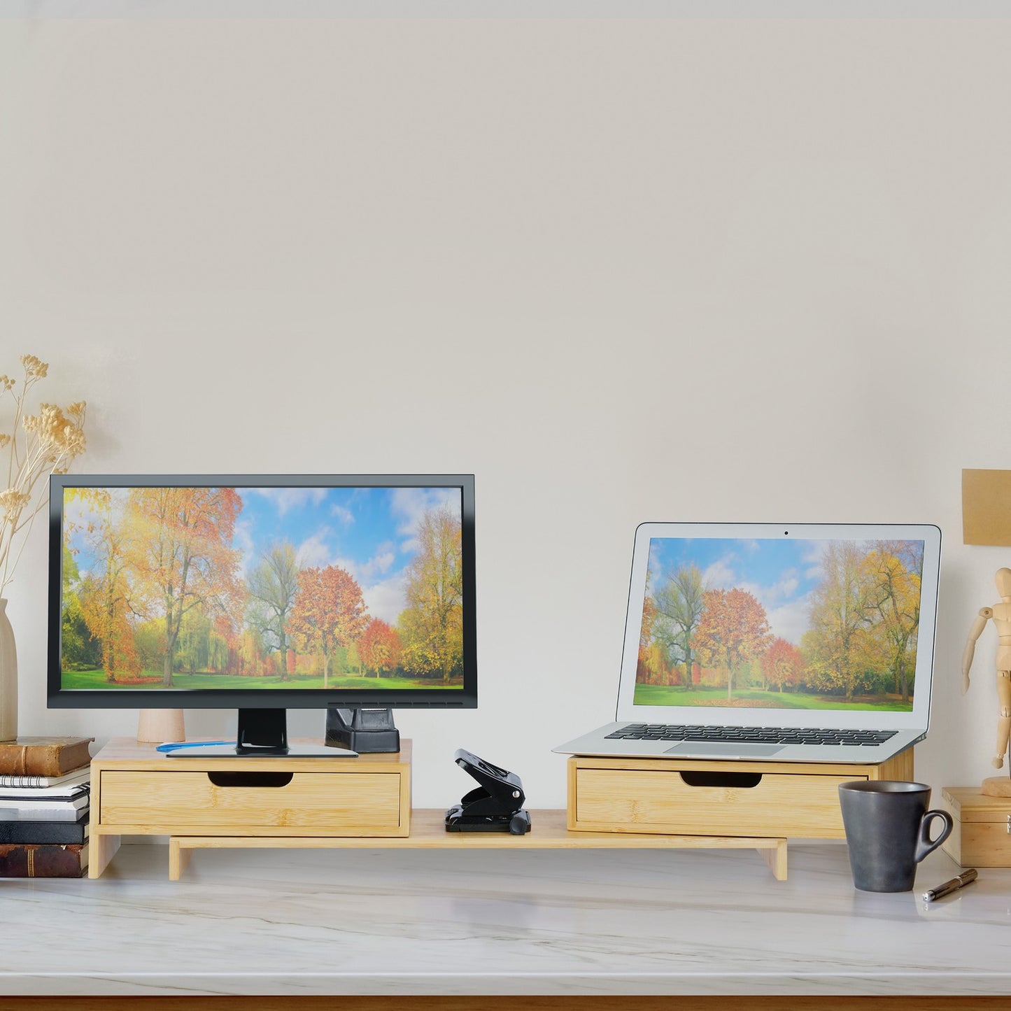 Screen stand for 2 screens