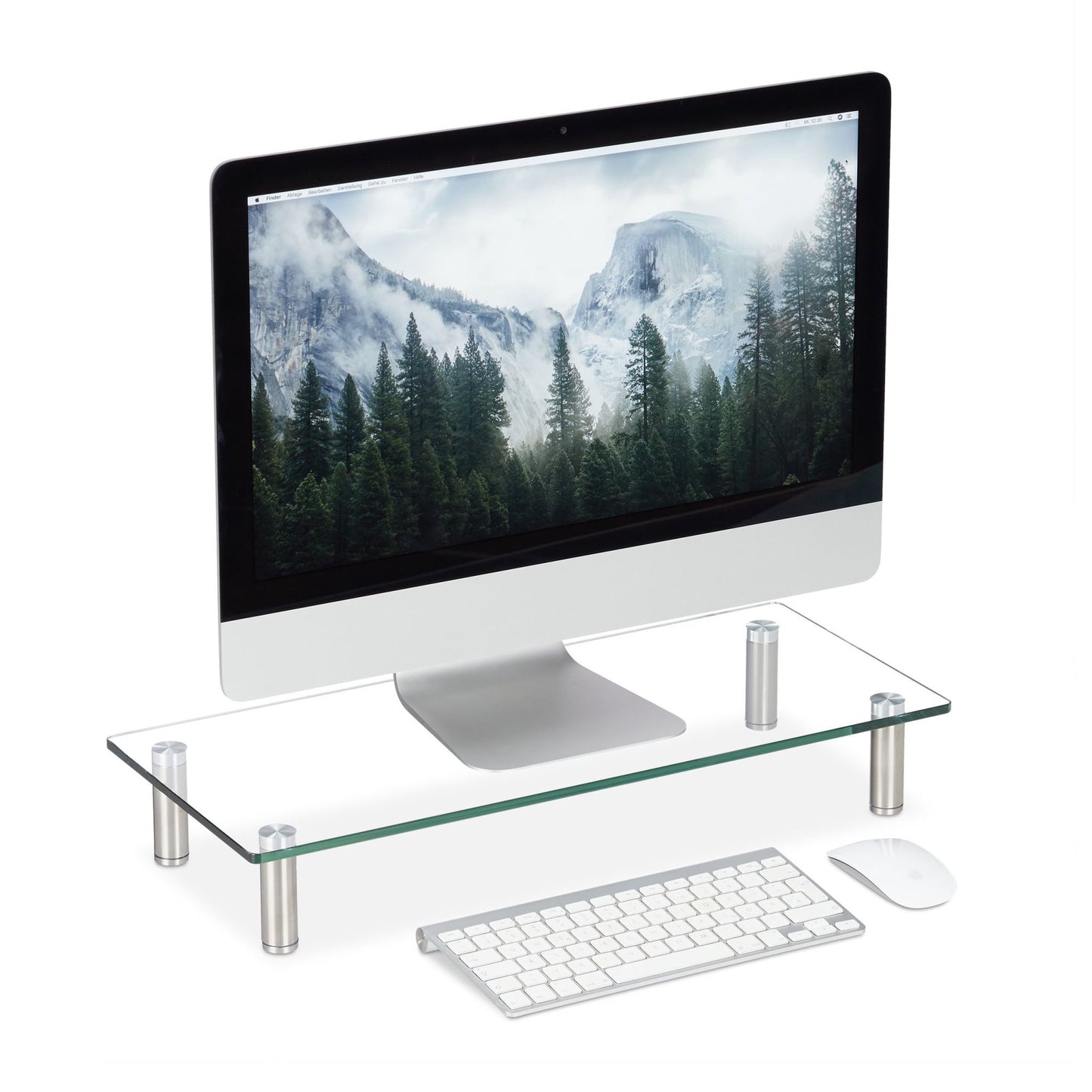 Screen stand in glass