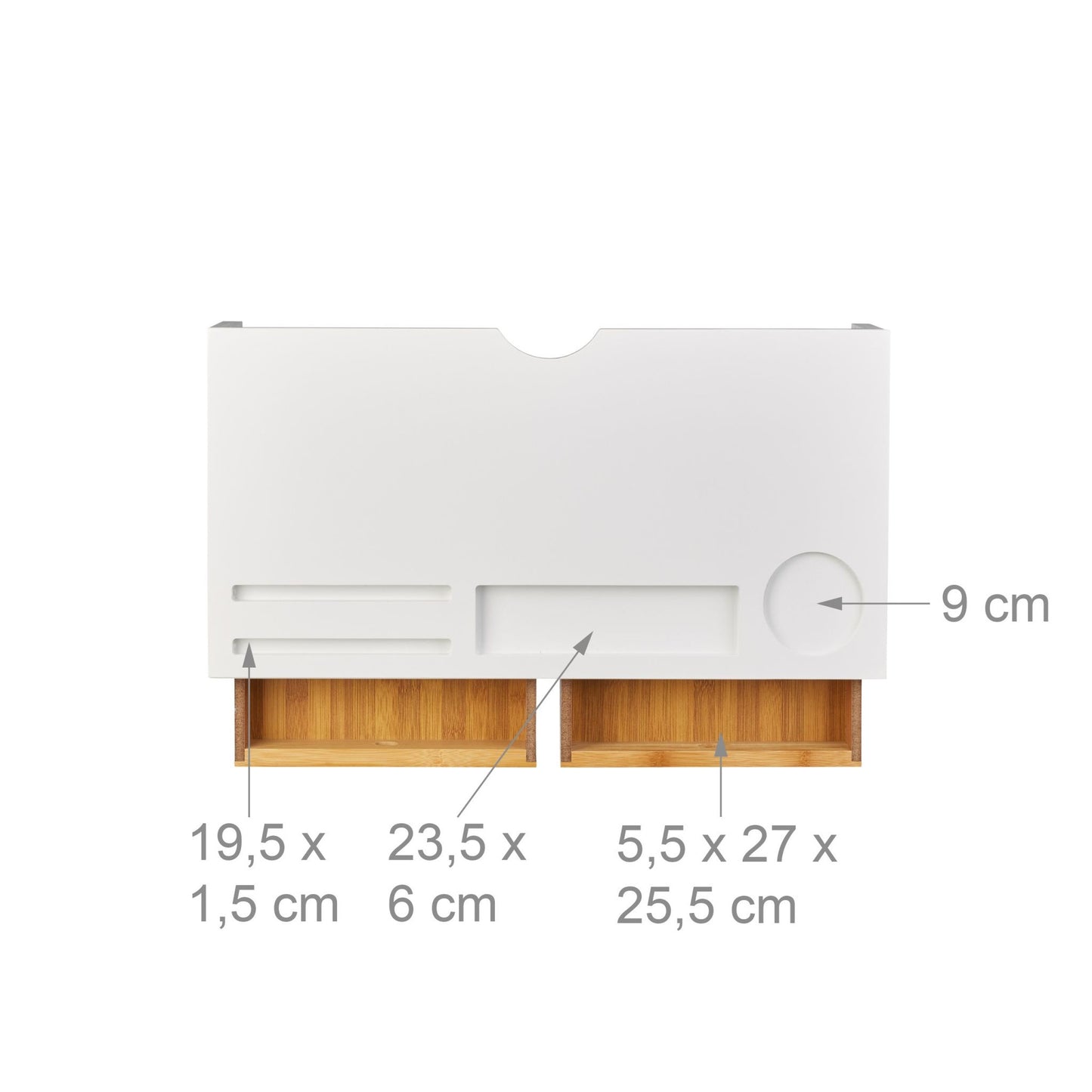 Screen stand with 2 drawers in white