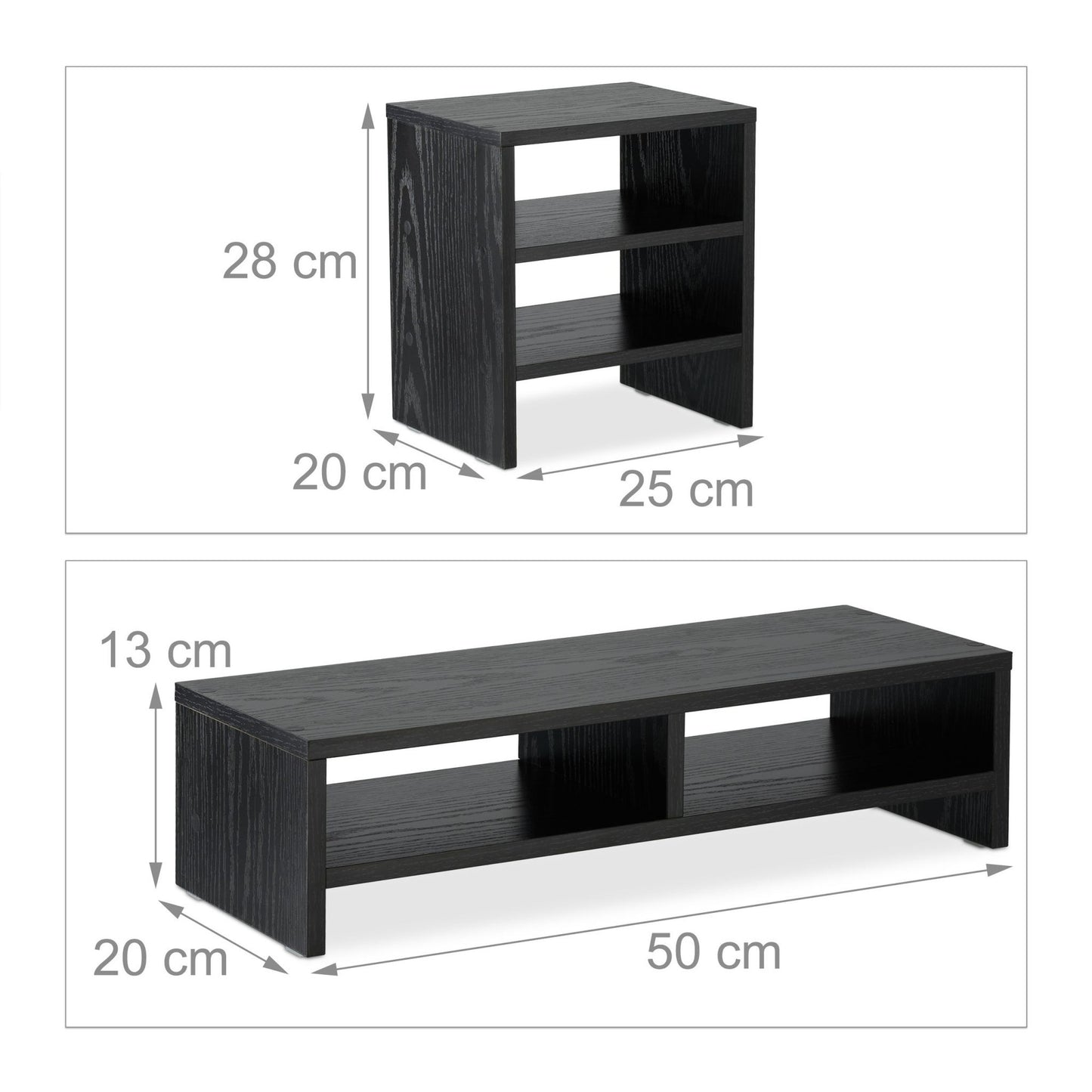 Screen stand with shelves