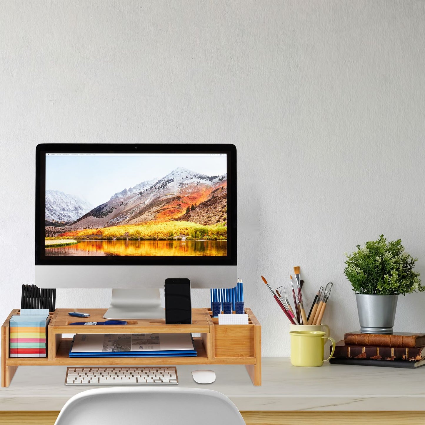 Screen stand with storage