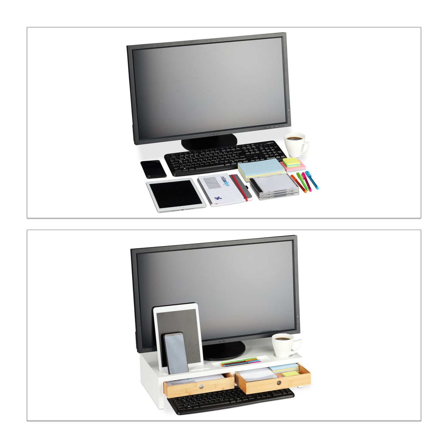 Screen stand with storage