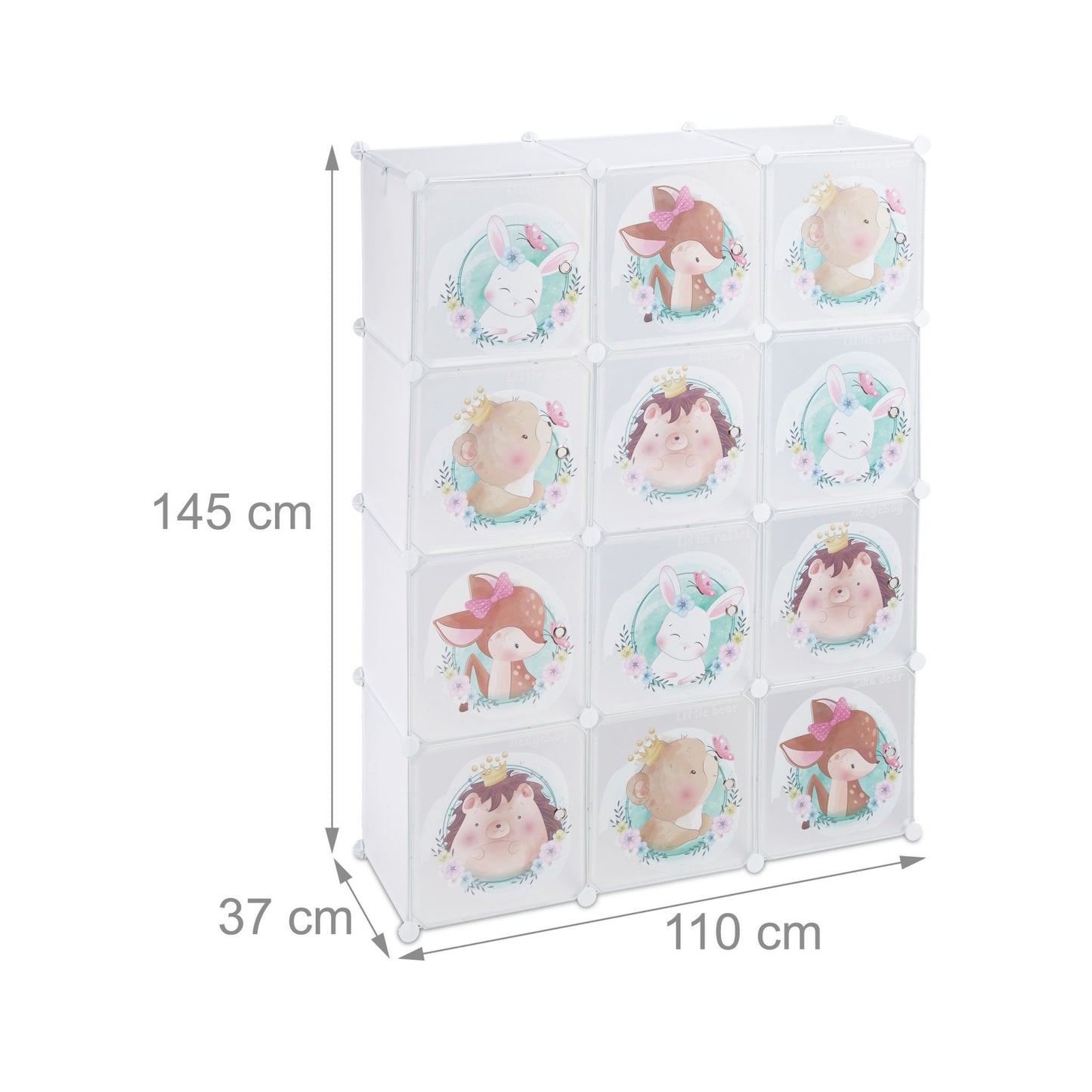 Screw-free children's shelves with clothes rails