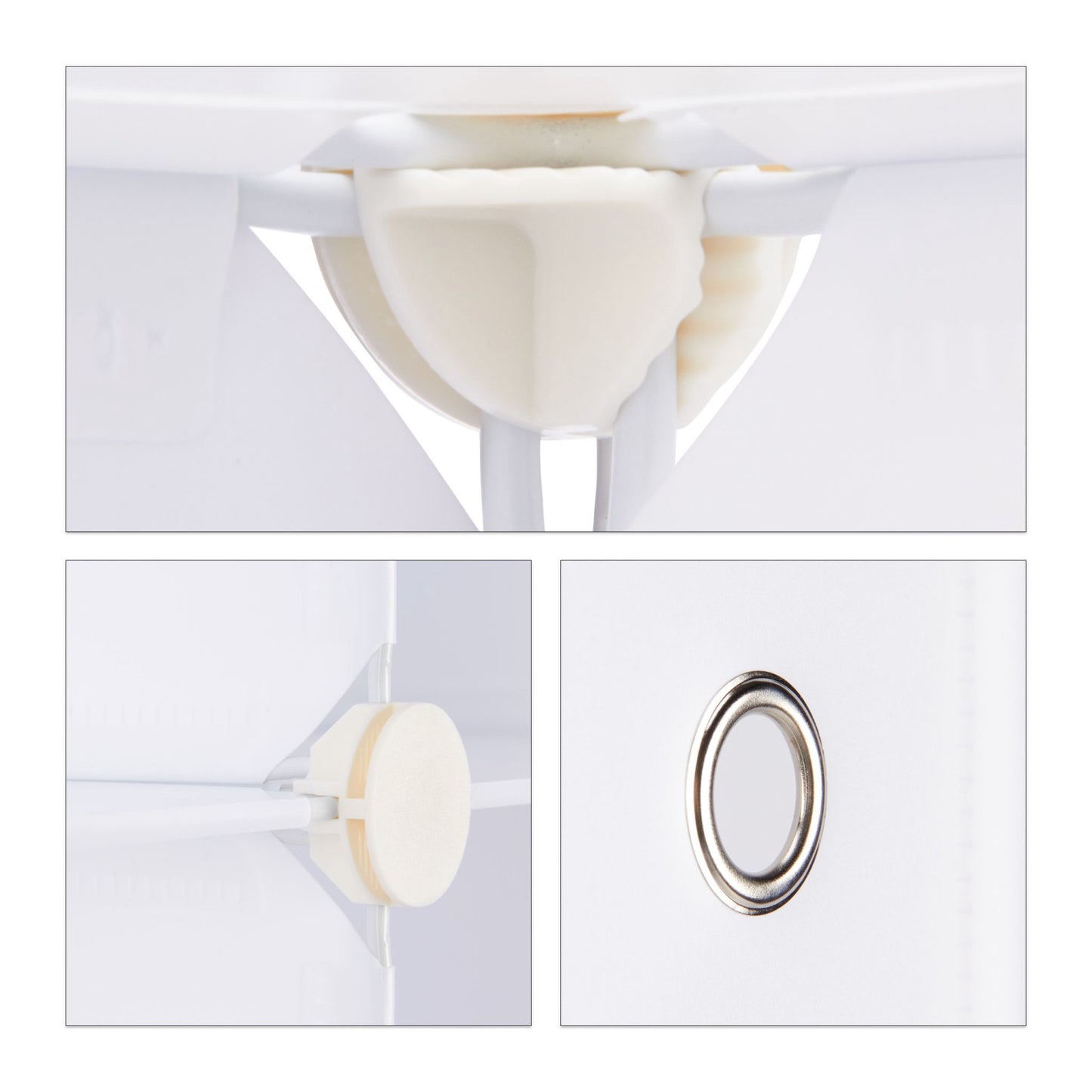 Screwless plastic shelf with 16 compartments