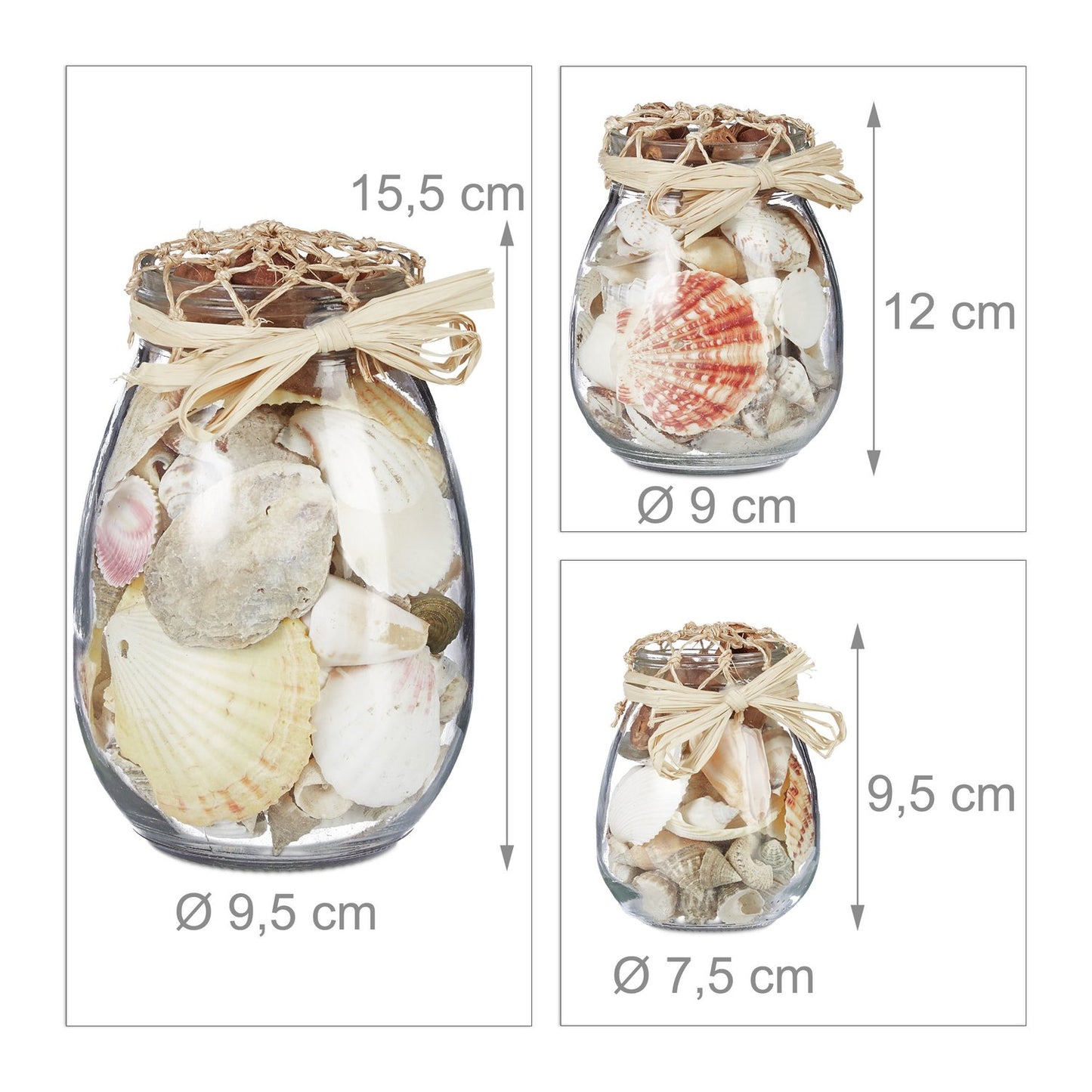 Seashell Jar Set of 3