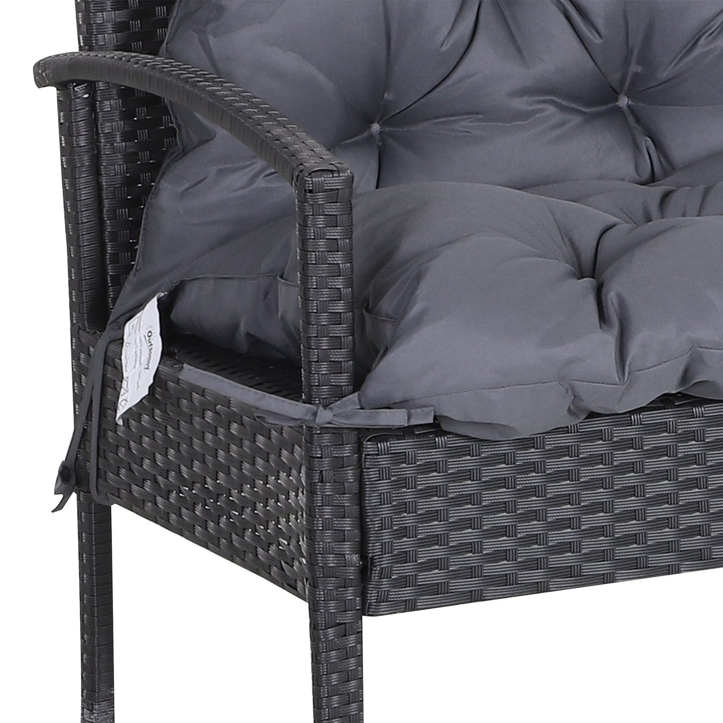 Garden bench seat cushion, 100x98x8 cm, dark gray cotton