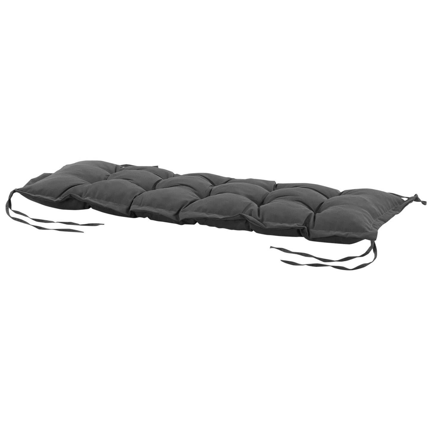 Chair cushion with tie, 100x40cm, washable, dark grey