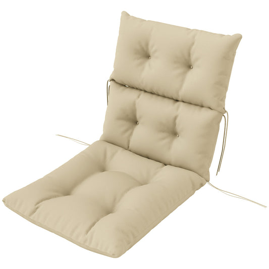 Beige water-repellent seat cushion, 115x56 cm, 10 cm thick
