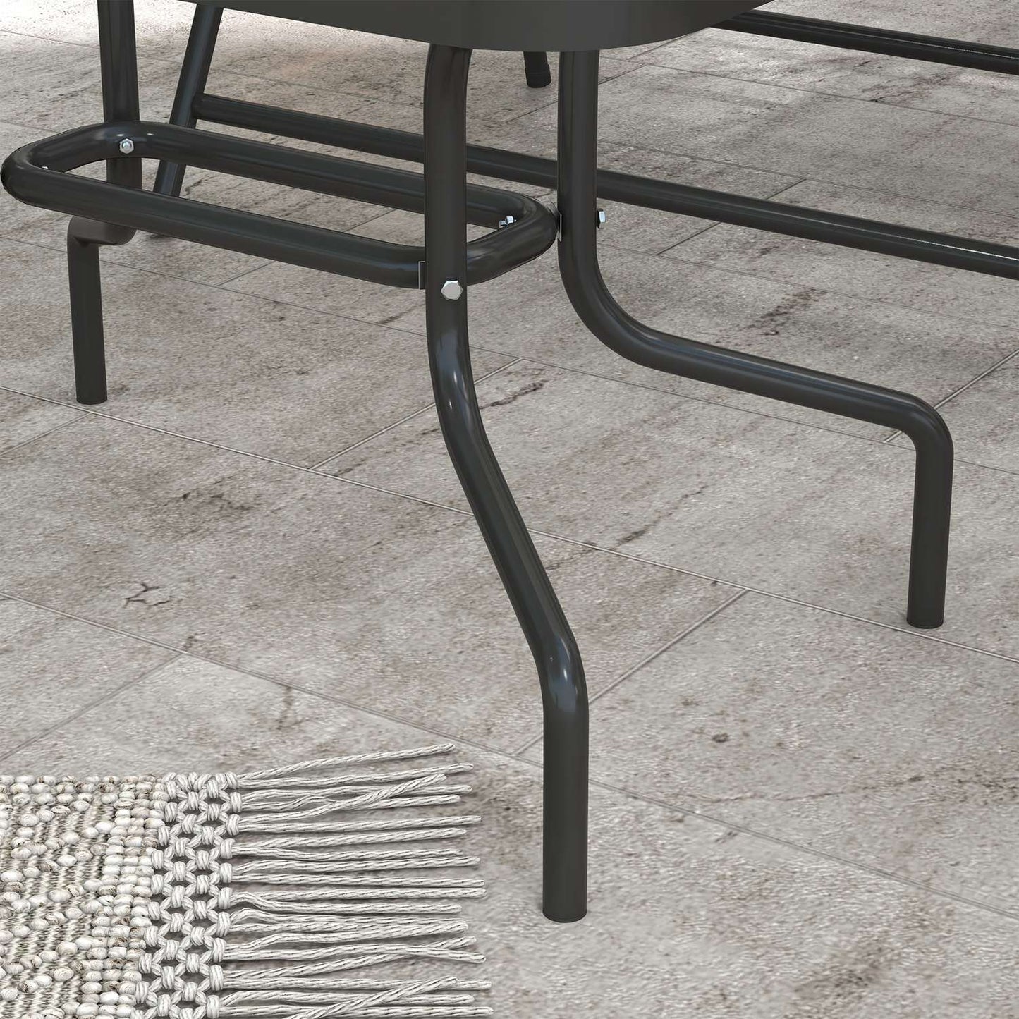 4-piece folding metal garden furniture set, brown