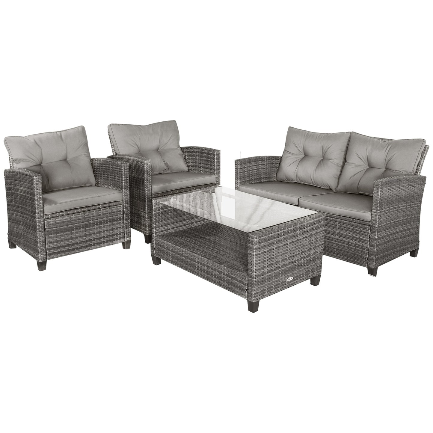 Luxurious gray metal sofa set - complete seating solution