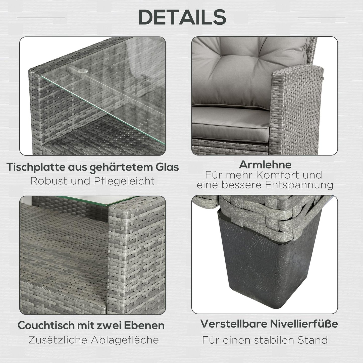 Luxurious gray metal sofa set - complete seating solution
