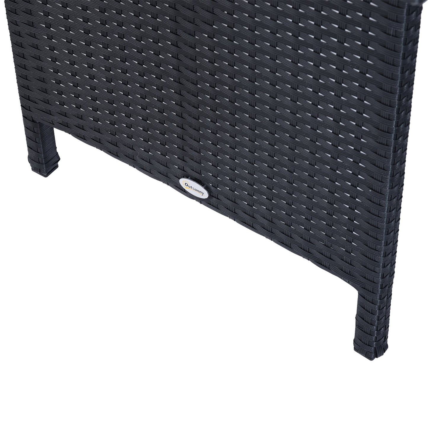 Outdoor sofa set, 7 seats, poly rattan, black/cream/white