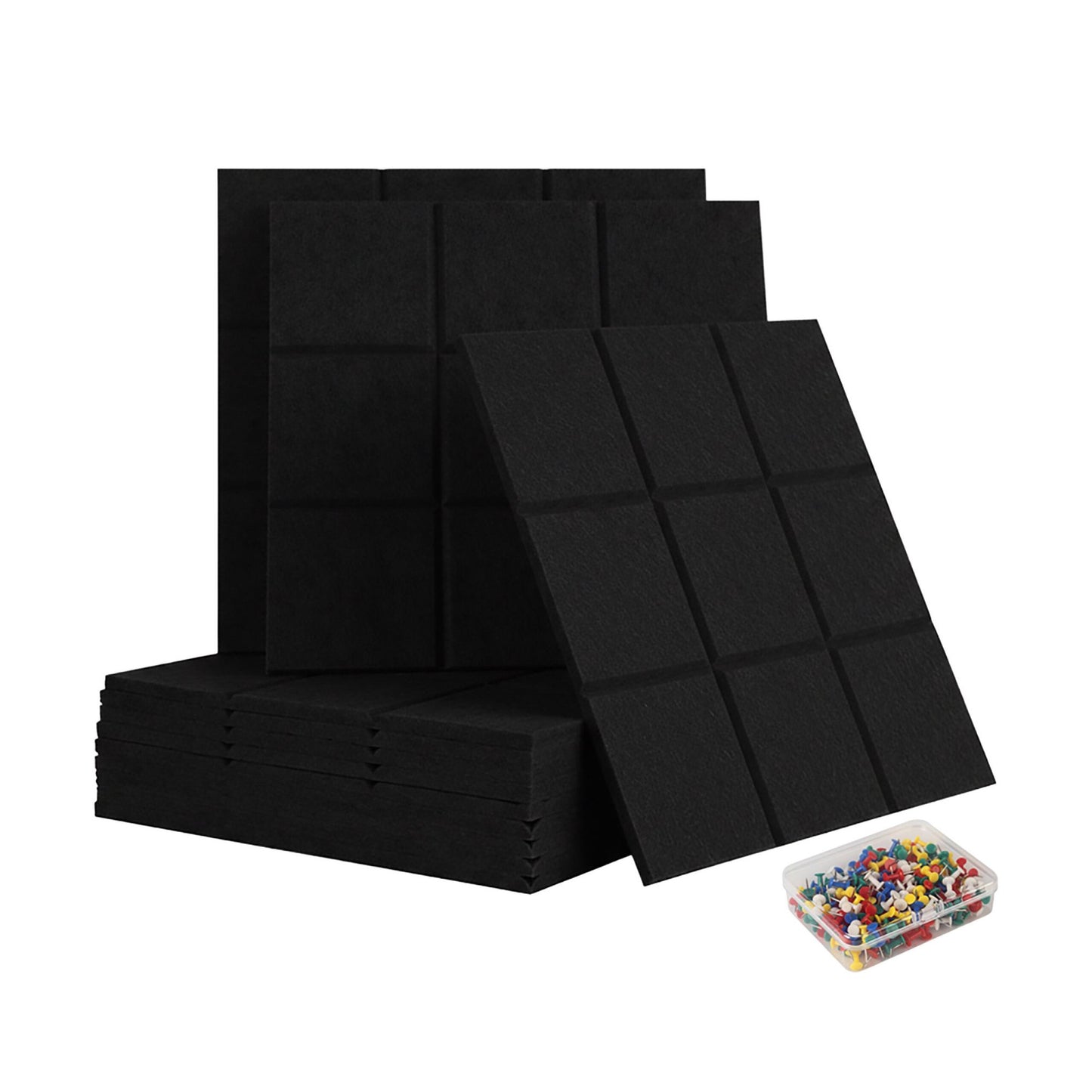 Self-Adhesive Felt Pinboards, 12-Pack for Photos & Notes