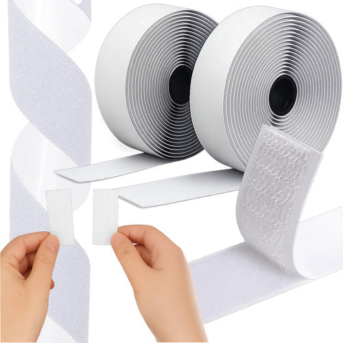 Self-Adhesive Velcro Strip, White, 5m x 2.5cm