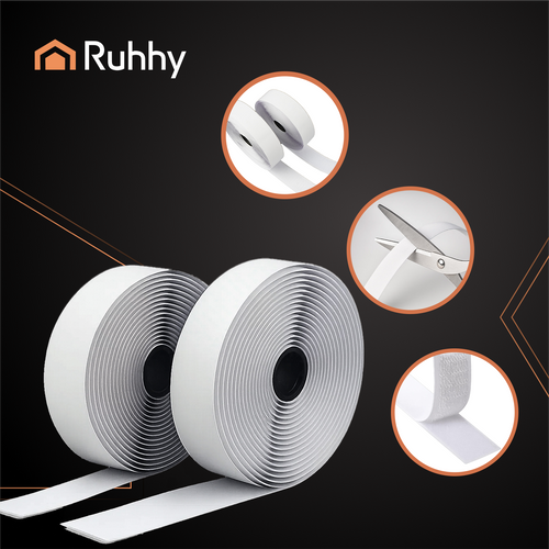 Self-Adhesive Velcro Strip, White, 5m x 2.5cm