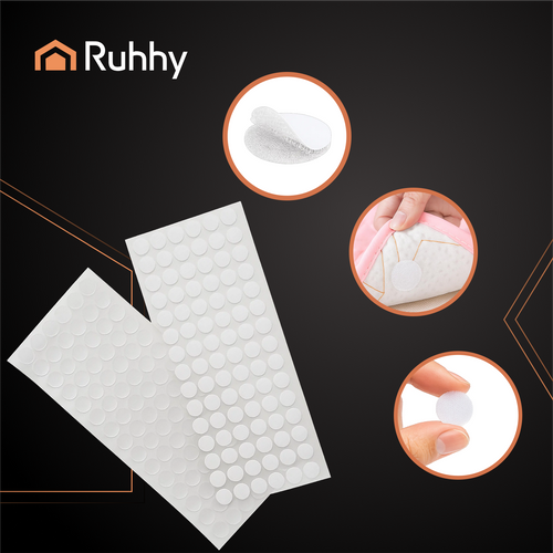 Self-Adhesive Velcro Strips, 18mm, 500pcs, White