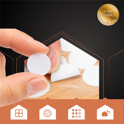 Self-Adhesive Velcro Strips, 18mm, 500pcs, White
