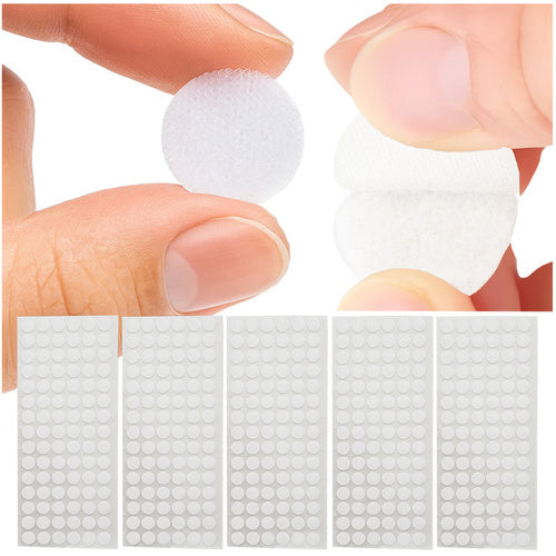 Self-Adhesive Velcro Strips, 18mm, 500pcs, White