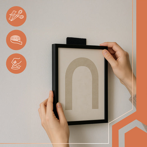 Self-Adhesive Velcro Tape, Black, 5m x 2.5cm