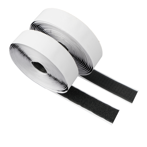 Self-Adhesive Velcro Tape, Black, 5m x 2.5cm